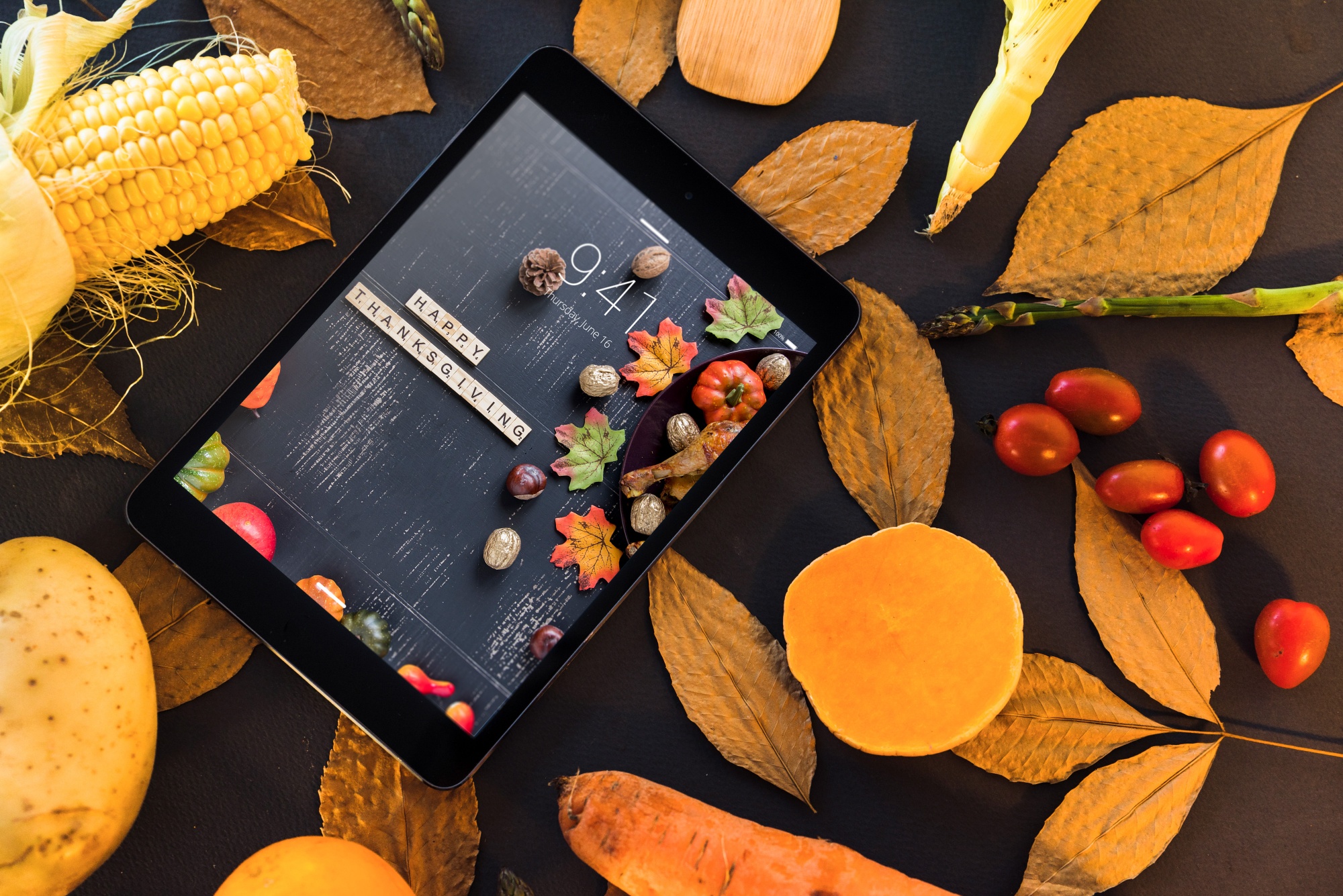 Desktop meal planner UI with seasonal menu